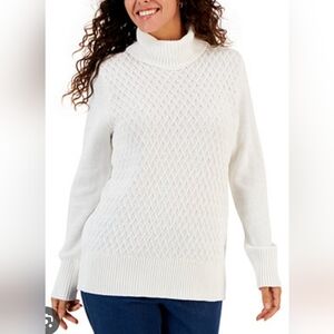 Karen Scott Classic White Turtleneck Sweater